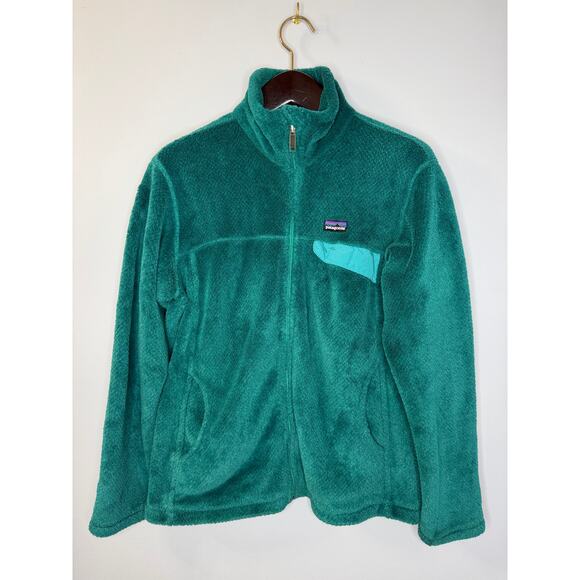 Patagonia Women's Re-Tool Snap-T Full Zip Fleece Jacket Teal Green Sz L - Picture 8 of 8